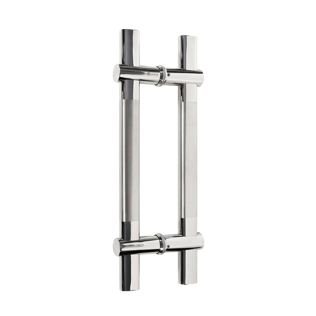 Offset Entry Back To Back Stainless Steel Glass Door Handle