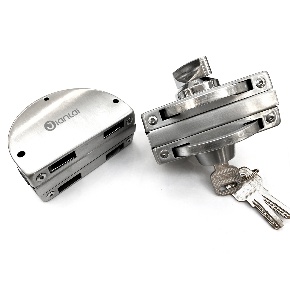 Stainless Steel Double Sliding Frameless Glass Door Lock