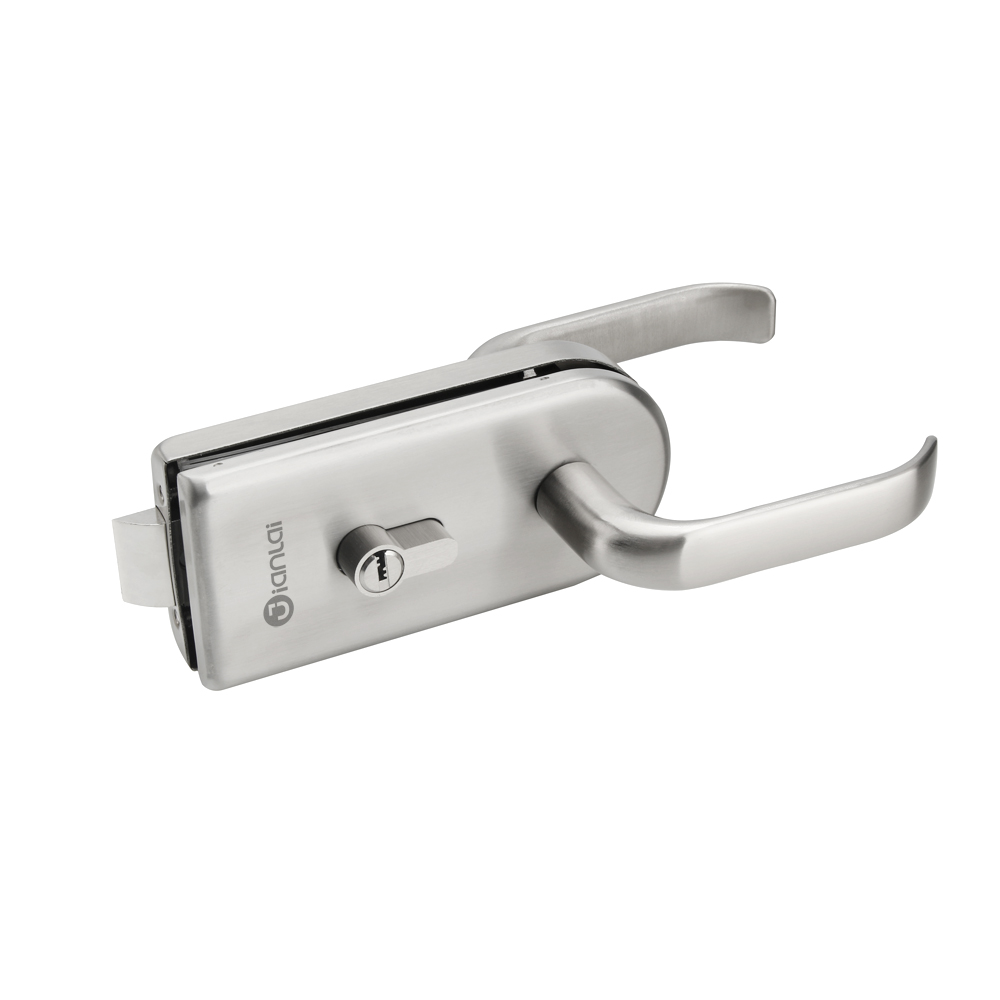 Office Door Satin Finish Zinc Alloy Sliding Handle Glass Door Lock