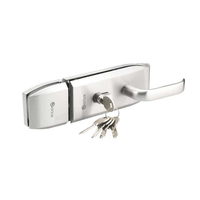 Commercial Brushed Stainless Steel Center Glass Door Lock
