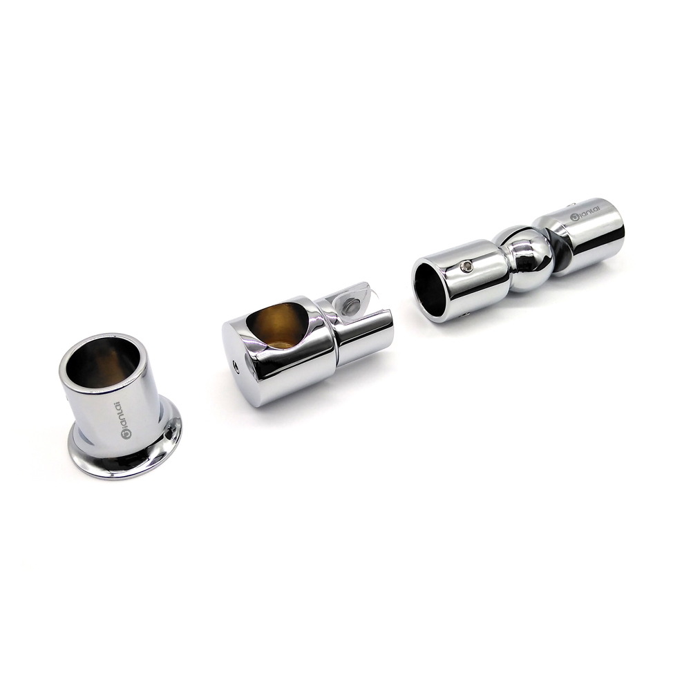 Chrome Shower Glass Fittings Brass Flange Rod Pipe Connector