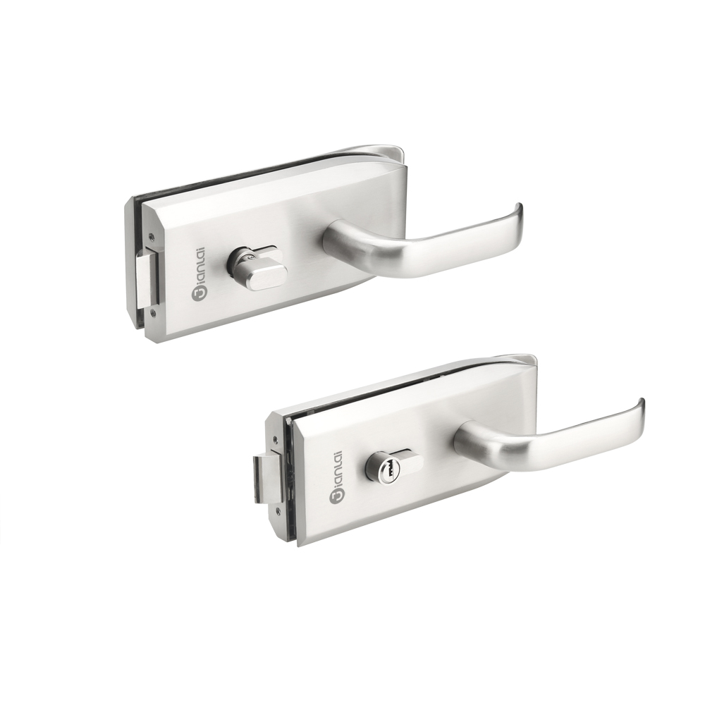 Commercial Brushed Stainless Steel Center Glass Door Lock