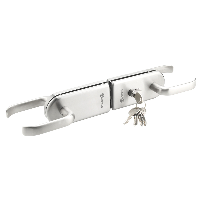 Door And Window Accessories Well Polished Stainless Steel Double Glass Door Lock