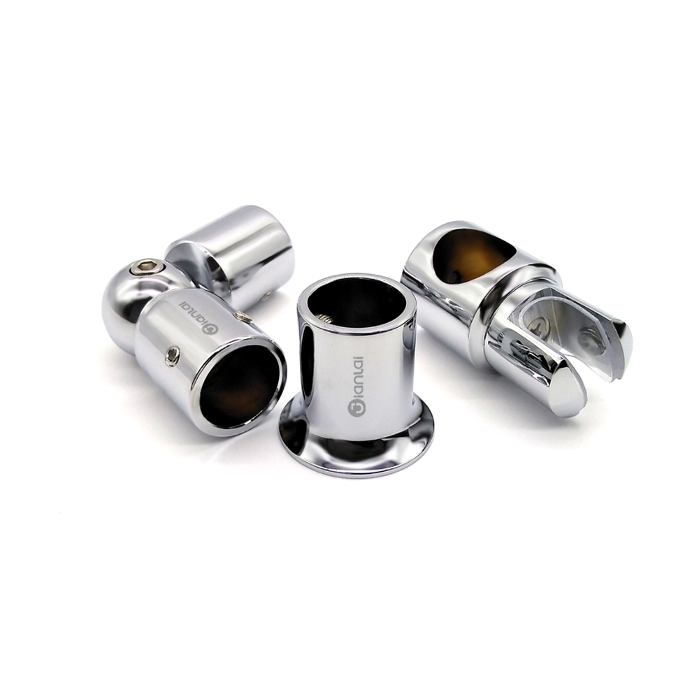 Chrome Shower Glass Fittings Brass Flange Rod Pipe Connector