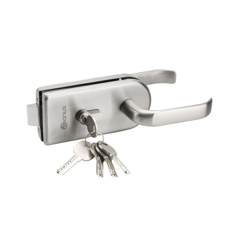 Office Door Satin Finish Zinc Alloy Sliding Handle Glass Door Lock