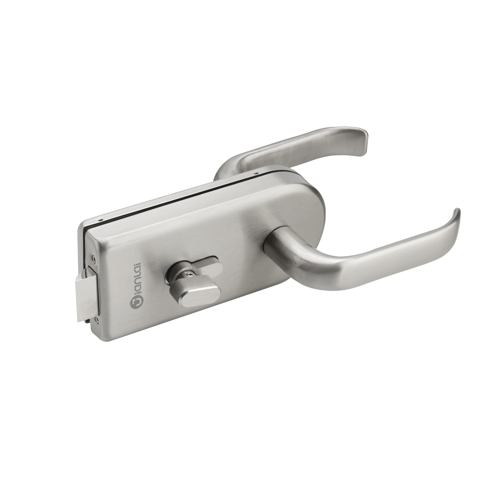 Office Door Satin Finish Zinc Alloy Sliding Handle Glass Door Lock